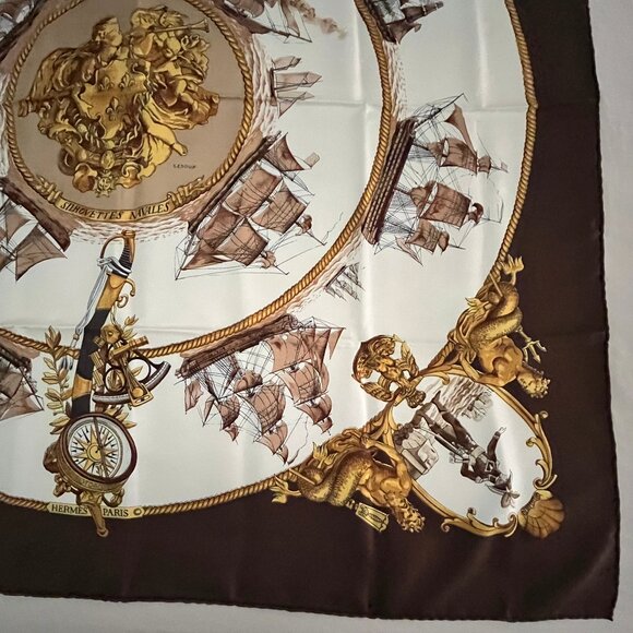 Hermes 100% Silk Scarf 34 X 34” - Picture 12 of 14